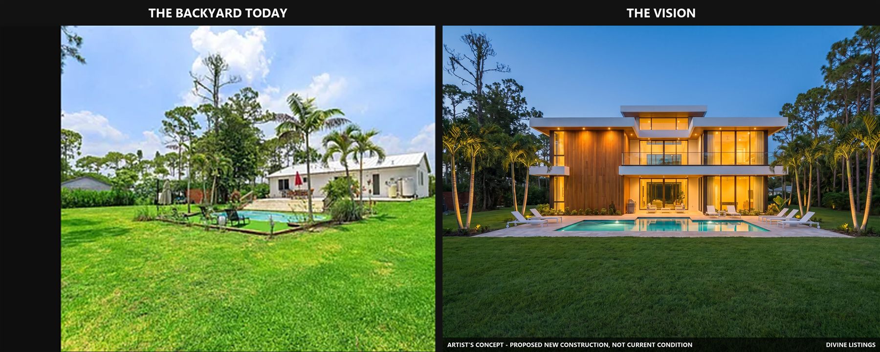 Before and after — backyard